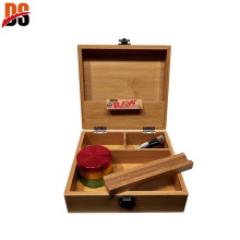 DS Wholesale Customized Eco-friendly Bamboo Weed Wood Stash Box Combo With Grinder